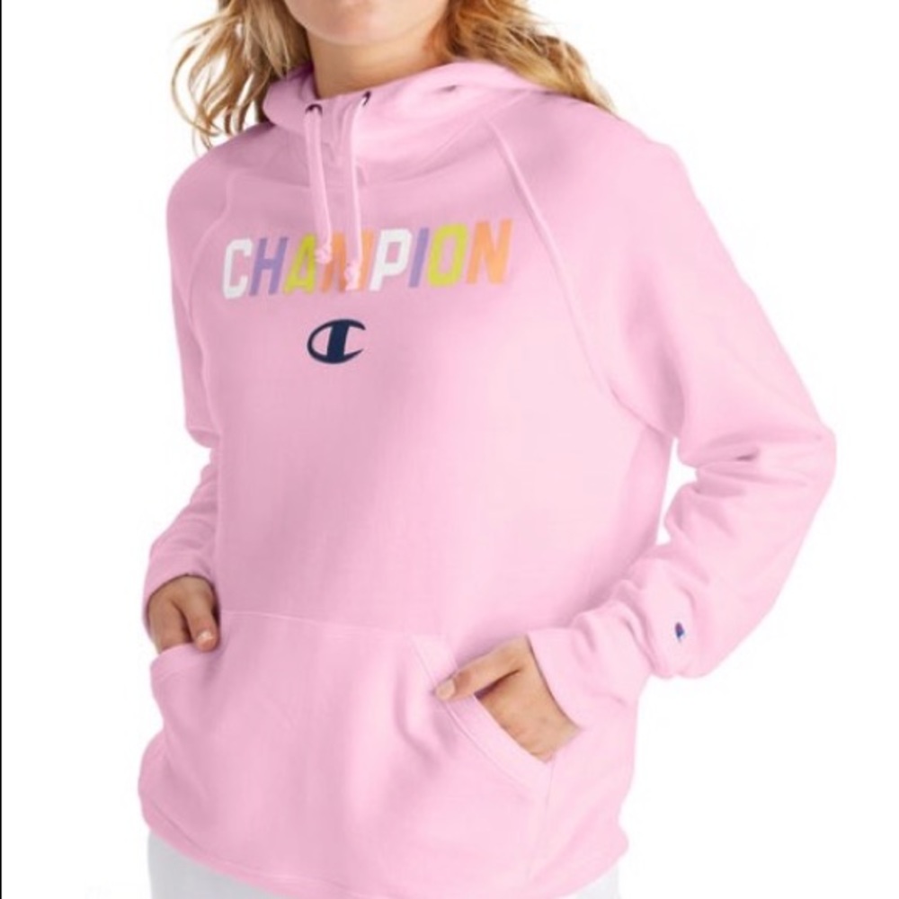 SOLD! NWT! Women’s Champion Pink Powerblend Hoodie - Picture 1 of 9